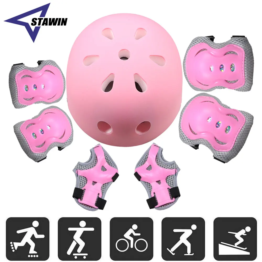 Scooter Helmet Set - 7 adet/takım çocuk bisikleti kask kaykay