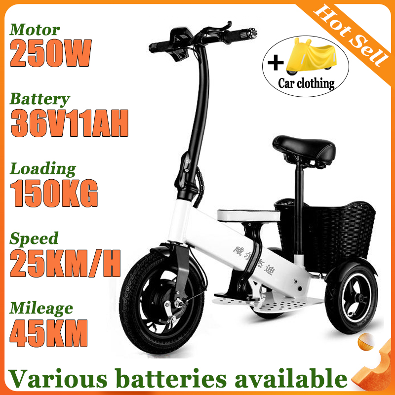 Folding Electric Scooter - Yetişkin Elektrikli Üç Tekerlekli Bisiklet Taşınabilir