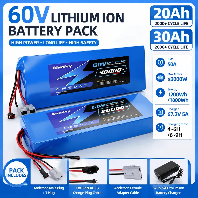 60V 30Ah 21700 Battery Pack - Elektrikli motosiklet, scooter ve bisiklet için